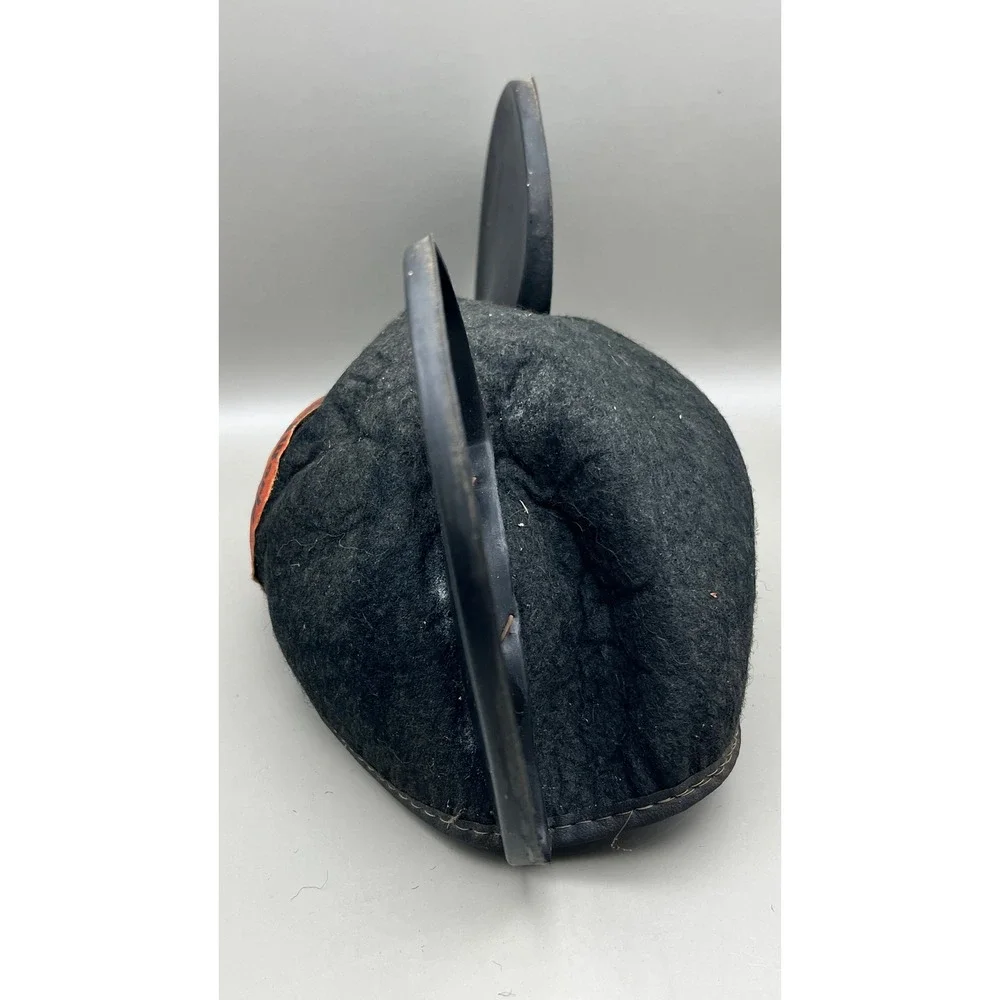 Vtg Walt Disney World Mickey Mouse Ears Felt Hat Cap Black‎ Retro Souvenir